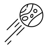 A glyph design, icon of falling planet vector