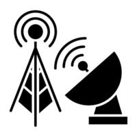 A modern technology icon of signal tower vector