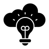 un glifo diseño, icono de nube idea vector