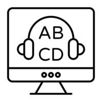 An icon design of audio learning, editable vector