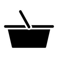 moderno estilo icono de tienda de comestibles cesta vector