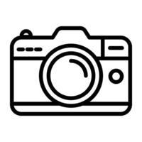 Photographic equipment outline design, icon of camera vector
