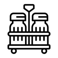 Icon of spice bottles, linear design vector