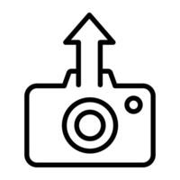 Trendy vector design of camera upload