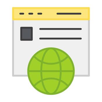 A flat design, icon of web browser vector