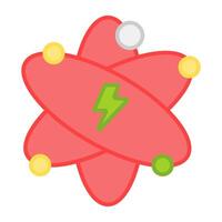 A flat design, icon of atom bond vector