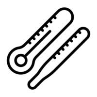 temperatura medición herramientas, termómetros icono vector