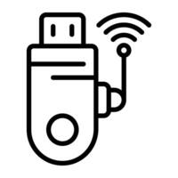 A outline design, icon of Usb vector