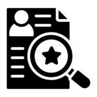 Solid design, icon of search cv vector