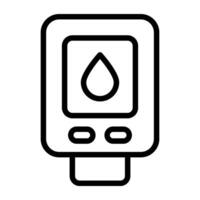 A sugar testing medical device, glucometer icon vector