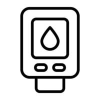 A sugar testing medical device, glucometer icon vector