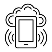 A flat design, icon of cloud device vector
