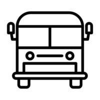 School bus icon in linear design vector