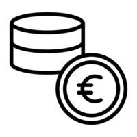 A linear design, icon of euro currency vector