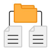 A flat design of folder network vector