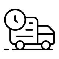 An outline design, icon of delivery time vector