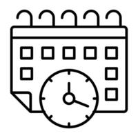 A linear design, icon of time table vector