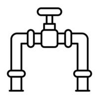 A linear design, icon of pipe valves vector