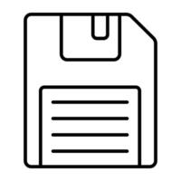 A linear design, icon of floppy vector