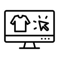 Shirt inside monitor, select product icon vector