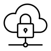 A linear design, icon of cloud network security vector