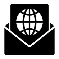 Editable filled design vector of global mail