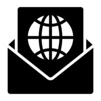 Editable filled design vector of global mail