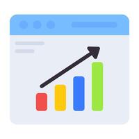 A flat design, icon of web analytic vector