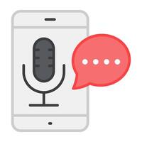 A flat design, icon of mobile audio message vector