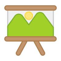 A beautiful design icon of easel board, landscape vector