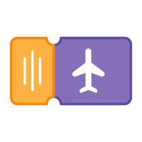 Ticket with aeroplane icon, vector design of airplane ticket