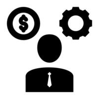 A solid design, icon of financial manager vector