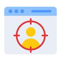 A flat design, icon of user focus vector