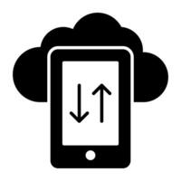 A flat design, icon of cloud data transfer vector