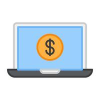 A flat design, icon of online money vector