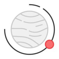 A flat design, icon of revolving orbit vector