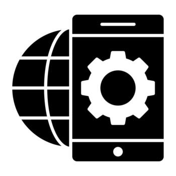 A modern design icon of mobile network setting vector