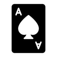 solid design of ace of heart, poker card vector