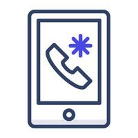 An icon design of medical mobile call, editable vector