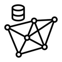 A linear design, icon of mesh network vector