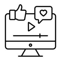 A linear design, icon of video feedback vector