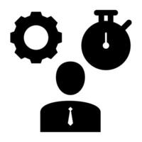 Icon of business manager glyph design vector