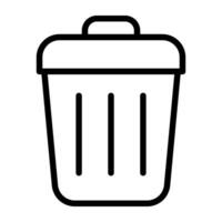 Trash bin icon in modern design, dustbin vector