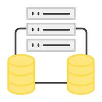 Modern design icon of connected data server racks, data structure vector