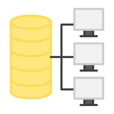 Database network icon in trendy design