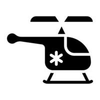 Medical sign over helicopter showcasing air ambulance icon vector