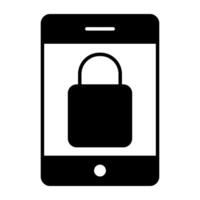 A flat design, icon of mobile lock vector
