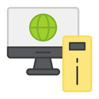 A flat design, icon of computer browser vector