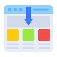 A flat design, icon of web download vector