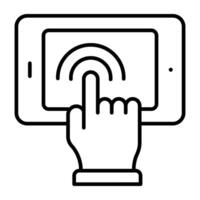 A linear design, icon of finger touch vector